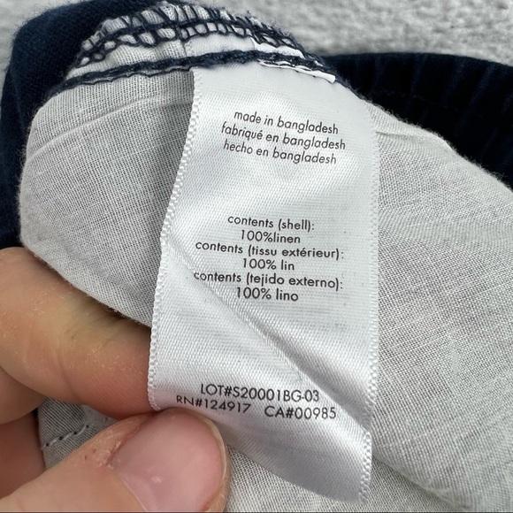 ONIA Navy Blue Tom Cargo Drawstring Shorts Cotton Linen Blend, Size XL - Picture 7 of 9